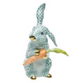 Herend Large Bunny with Carrot Fishnet Green 7.75 in SVHV--15097-0-00