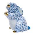 Herend Pudgy Bunny Fishnet Blue 1.5 x 2 in SVHB--15068-0-00
