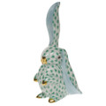 Herend Rabbit with One Ear Up Fishnet Green 3.75 in VHV---05325-0-00