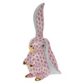 Herend Rabbit with One Ear Up Fishnet Raspberry 3.75 in VHP---05325-0-00