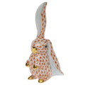 Herend Rabbit with One Ear Up Fishnet Rust 3.75 in VH----05325-0-00