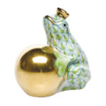 Herend Frog with Crown Fishnet Key Lime 1.5 in VHV1--15369-0-00