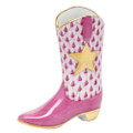 Herend Cowboy Boot Fishnet Raspberry 2.25 x 2.5 in SVHP--05465-0-00