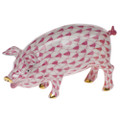 Herend Pig Fishnet Raspberry 3.5 x 1.75 in VHP---15301-0-00