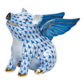 Herend When Pigs Fly Fishnet Blue 1.5 x 1 in SVHB--15299-0-00