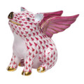 Herend When Pigs Fly Fishnet Raspberry 1.5 x 1 in SVHP--15299-0-00