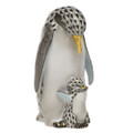 Herend Penguin with Baby Fishnet Black and Black 4.75 in SVHNM-15828-0-00