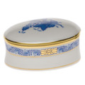 Herend Oval Box Chinese Bouquet Blue 2.75 in AB----06114-0-00