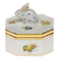 Herend Petite Octagonal Box with Bunny Queen Victoria 2 in VA----06105-0-25