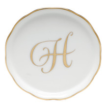 Herend Coaster with Monogram -H- 4 in LINOR600341-0-H