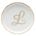 Herend Coaster with Monogram -L- 4 in LINOR600341-0-L