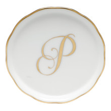 Herend Coaster with Monogram -P- 4 in LINOR600341-0-P
