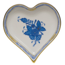 Herend Small Heart Tray Chinese Bouquet Blue 4x4 in AB----07703-0-00