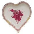 Herend Small Heart Tray Chinese Bouquet Raspberry 4x4 in AP----07703-0-00