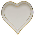 Herend Small Heart Tray Golden Edge 4x4 in HDE---07703-0-00