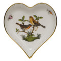 Herend Small Heart Tray Rothschild Bird 4x4 in RO----07703-0-00