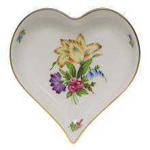 Herend Small Heart Tray Tulip Bouquet 4x4 in BT----07703-0-00