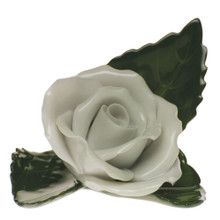 Herend Rose on Leaf White 3x2 in C-W---08983-0-00