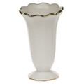 Herend Scalloped Bud Vase White Golden Edge 2.5 in HDE---07192-0-00