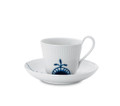 Royal Copenhagen Blue Fluted Mega High Handle Cup & Saucer 8.5 oz 1017336