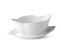 Royal Copenhagen White Fluted Gravy Boat With Stand 18 oz 1017398