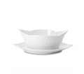 Royal Copenhagen White Fluted Half Lace Gravy Boat With Stand 18.5 oz 1017287