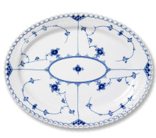 Royal Copenhagen Blue Fluted Full Lace Oval Platter Large 14.25 in 1017231