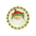Vietri Old St. Nick Round Salad Plate Green Hat 8.5 in OSN-7802B