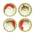 Vietri Old St. Nick Round Salad Plate Assorted, Set of Four 8.5 in OSN-7802