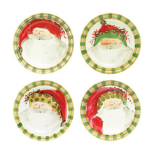 Vietri Old St. Nick Round Salad Plate Assorted, Set of Four 8.5 in OSN-7802