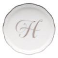 Herend Coaster Platinum with Monogram -H-4 in  LINPT100341-0-H