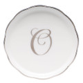Herend Coaster Platinum with Monogram -O-4 in  LINPT100341-0-O