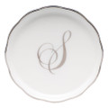 Herend Coaster Platinum with Monogram -S-4 in  LINPT100341-0-S