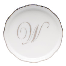 Herend Coaster Platinum with Monogram -W-4 in  LINPT100341-0-W