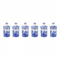 Spode Blue Italian Spice Jars Set of Six 1389542