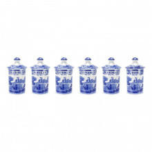 Spode Blue Italian Spice Jars Set of Six 1389542