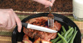 Rada Cutlery Steak Utility Knife Black, Blade 4.8 in., Overall 8.6 in. W204
