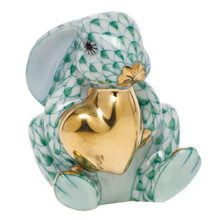 Herend Bunny with Heart Fishnet Green 1.5x5 in SVHV--05575-0-00