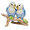 Herend Love Birds on Branch Fishnet Blue 4 in high SVHB--15728-0-00