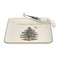 Spode Christmas Tree Cheese Plate with Knife 1667402