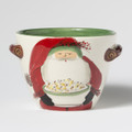 Vietri Old St. Nick Handled Deep Bowl with Popcorn 9.5x6.25 in OSN-78046