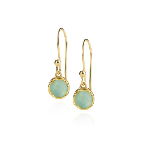 Dosha Earrings - Gold - Aqua Chalcedony