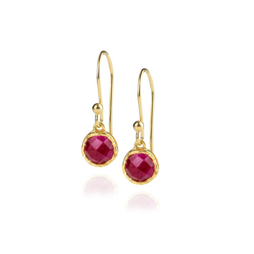 Dosha Earrings - Gold - Pink Agate