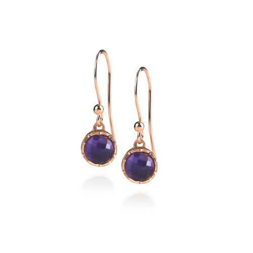 Dosha Earrings - Rose Gold - Amethyst