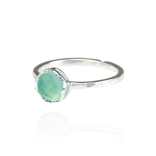 Dosha Ring - Silver - Aqua Chalcedony