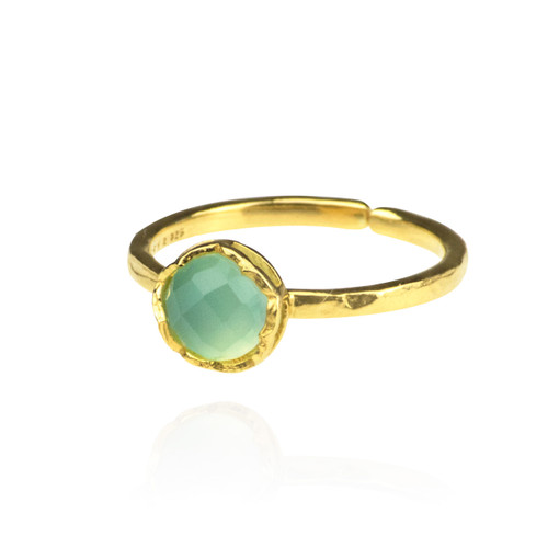 Dosha Ring - Gold - Aqua Chalcedony