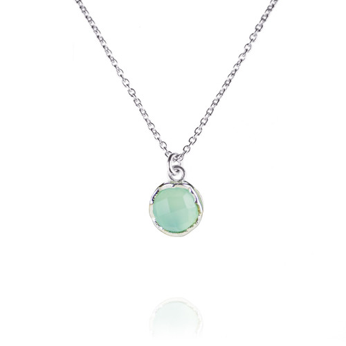 Dosha Necklace - Silver - Aqua Chalcedony