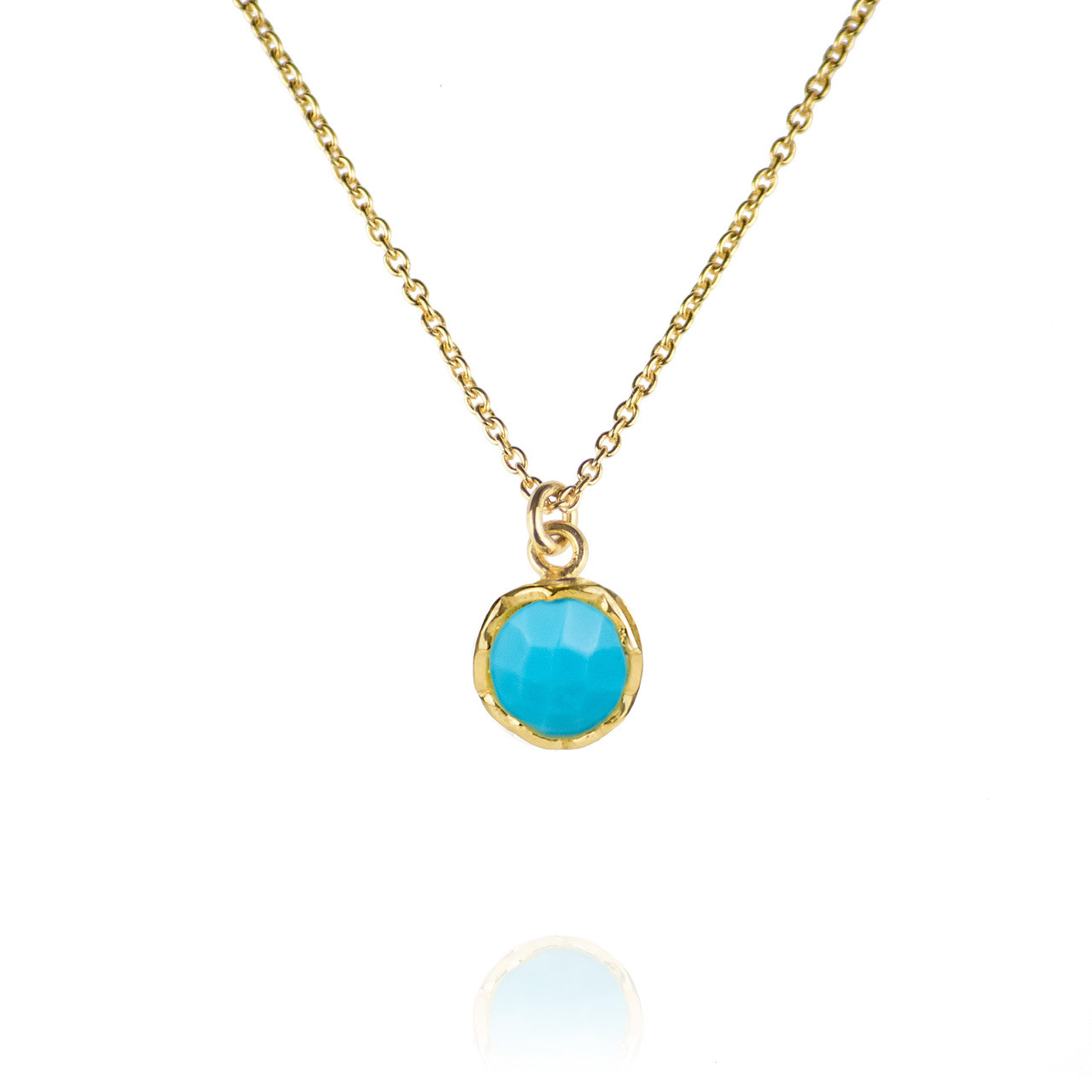 Turquoise pendant necklace deals gold