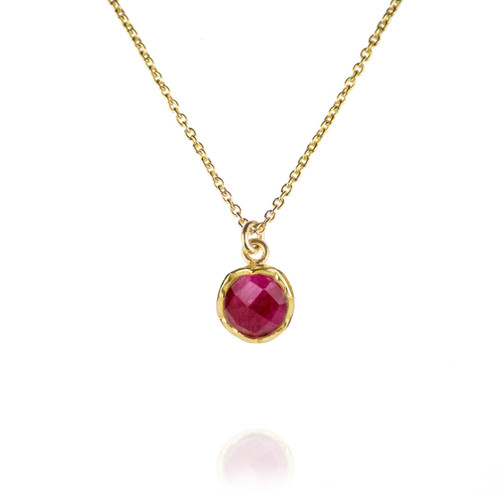 Dosha Necklace - Gold - Pink Agate