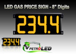 Gas Price LED Sign (Digital)  8" Amber (Yellow) with 4 Large Digits - 5 Year Warranty